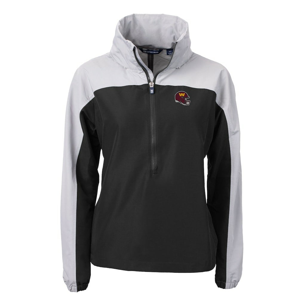 Cutter & Buck Women's Charter Eco Recycled Half-Zip Hooded Anorak Jacket - Washington Commanders