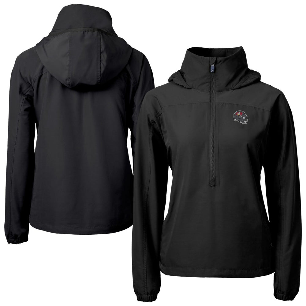 Cutter & Buck Women's Charter Eco Recycled Half-Zip Hooded Anorak Jacket - Tampa Bay Buccaneers