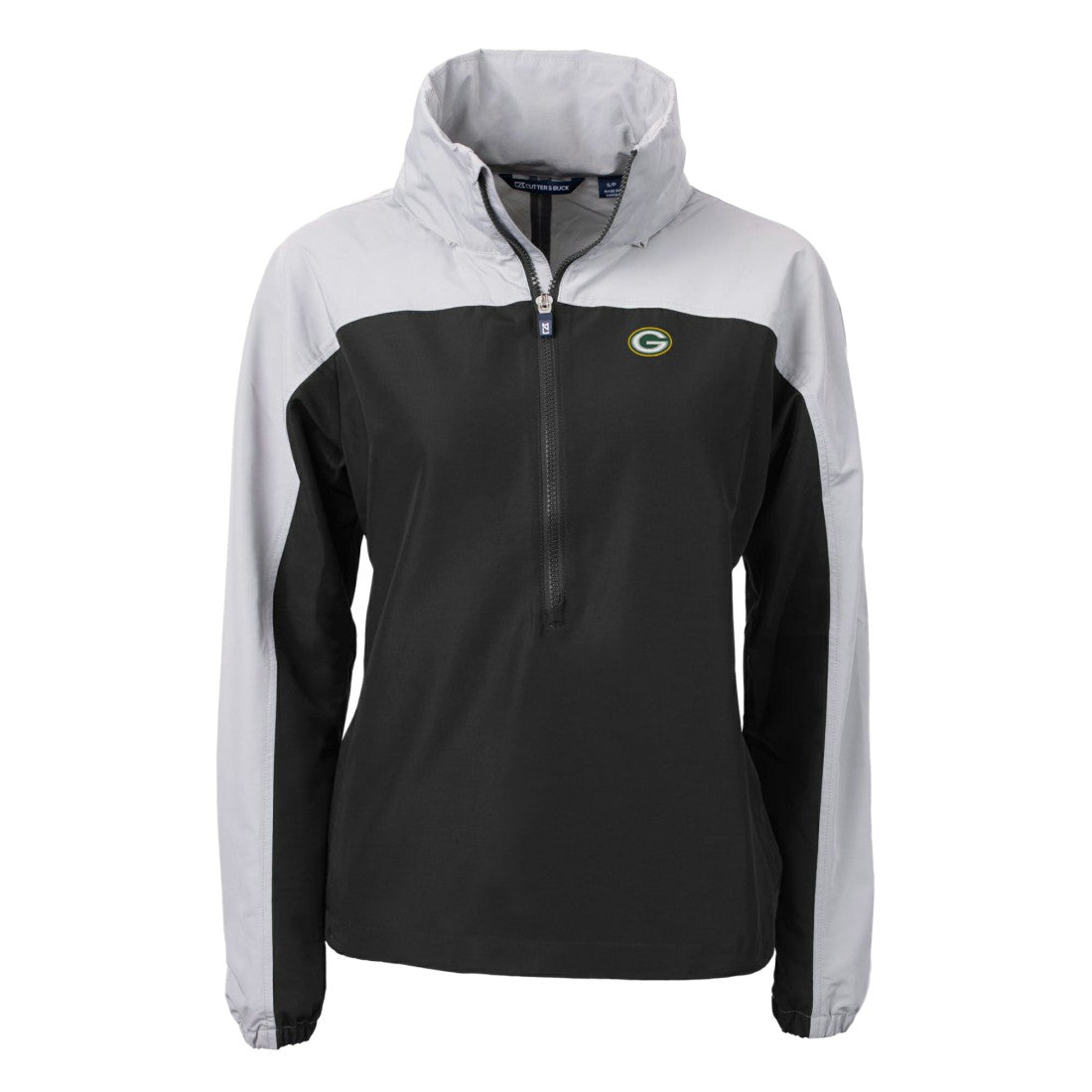 Cutter & Buck Women's Charter Eco Recycled Half-Zip Hooded Anorak Jacket - Green Bay Packers