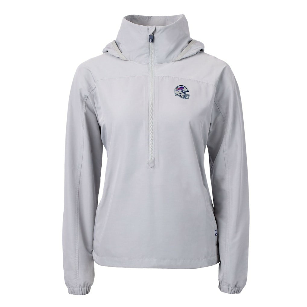 Cutter & Buck Women's Charter Eco Recycled Half-Zip Hooded Anorak Jacket - Buffalo Bills
