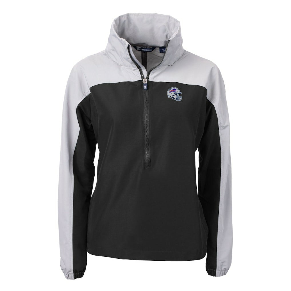 Cutter & Buck Women's Charter Eco Recycled Half-Zip Hooded Anorak Jacket - Buffalo Bills
