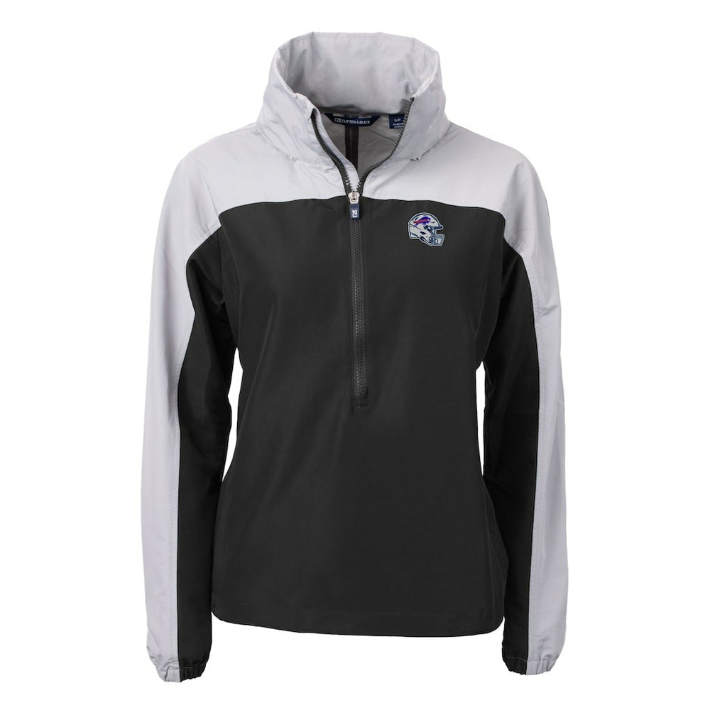 Cutter & Buck Women's Charter Eco Recycled Half-Zip Hooded Anorak Jacket - Buffalo Bills