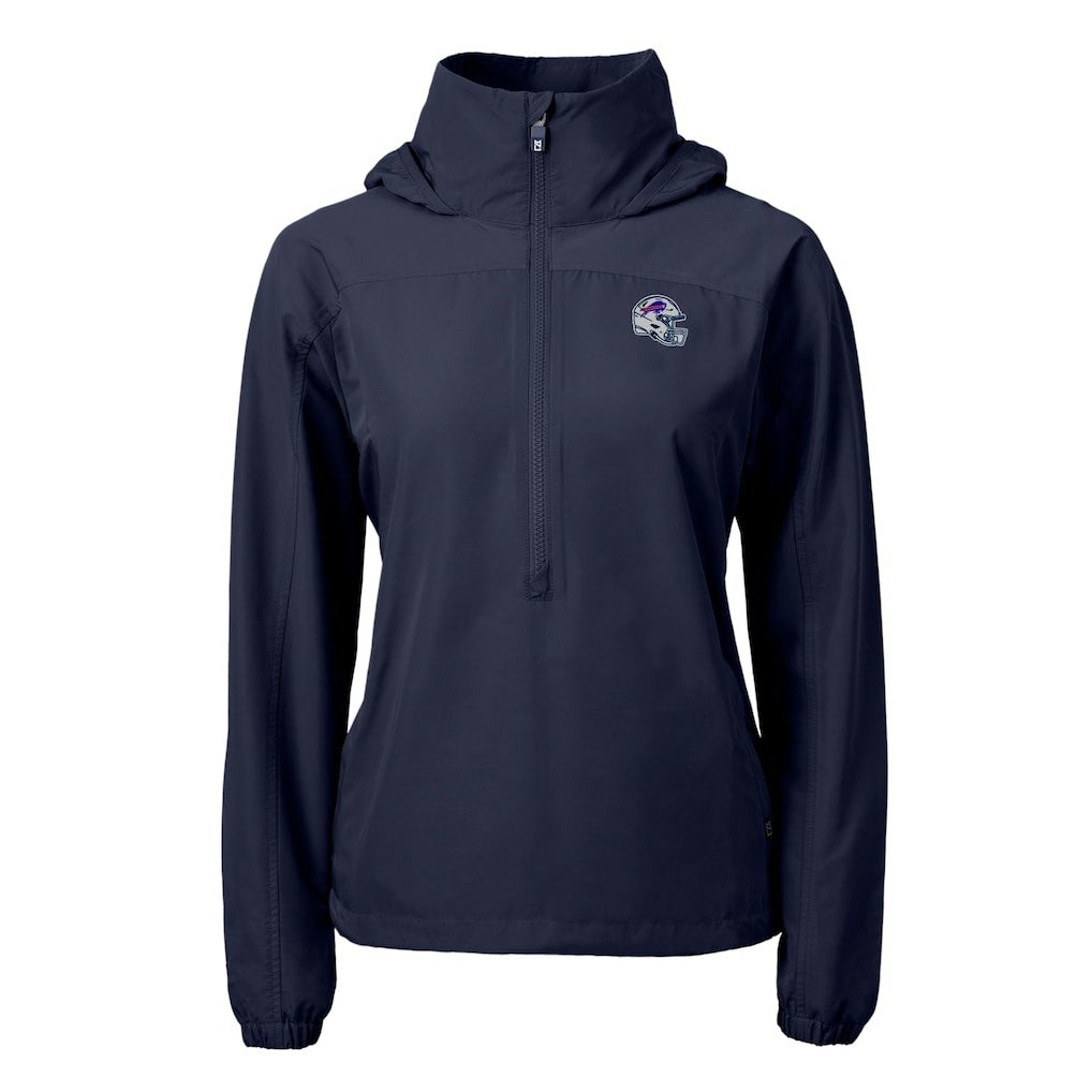 Cutter & Buck Women's Charter Eco Recycled Half-Zip Hooded Anorak Jacket - Buffalo Bills