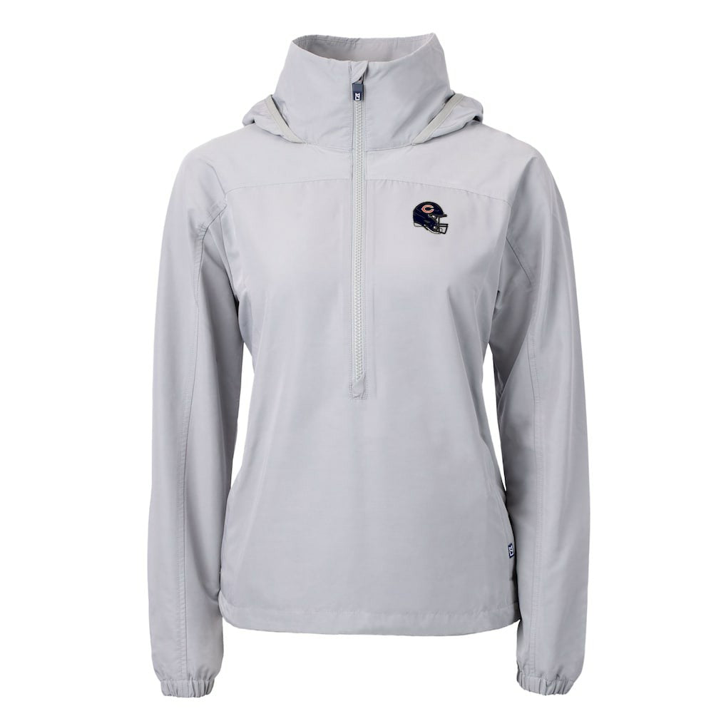 Cutter & Buck Women's Charter Eco Recycled Half-Zip Hooded Anorak Jacket - Chicago Bears