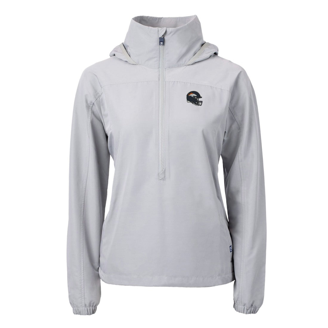 Cutter & Buck Women's Charter Eco Recycled Half-Zip Hooded Anorak Jacket - Denver Broncos