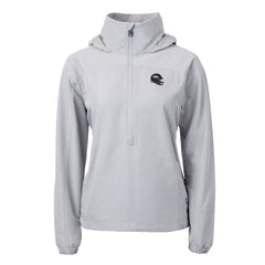 Cutter & Buck Women's Charter Eco Recycled Half-Zip Hooded Anorak Jacket - Denver Broncos