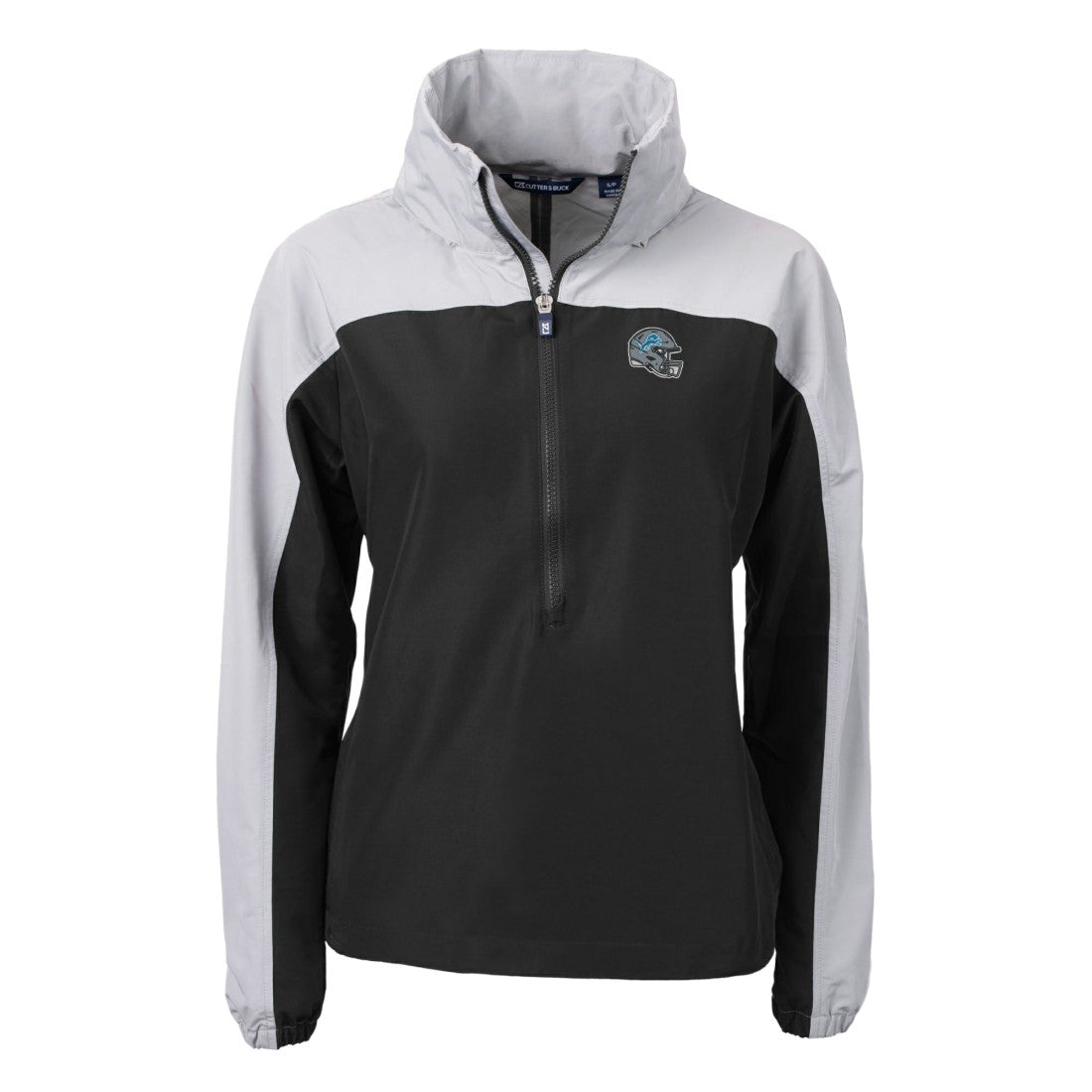 Cutter & Buck Women's Charter Eco Recycled Half-Zip Hooded Anorak Jacket - Detroit Lions