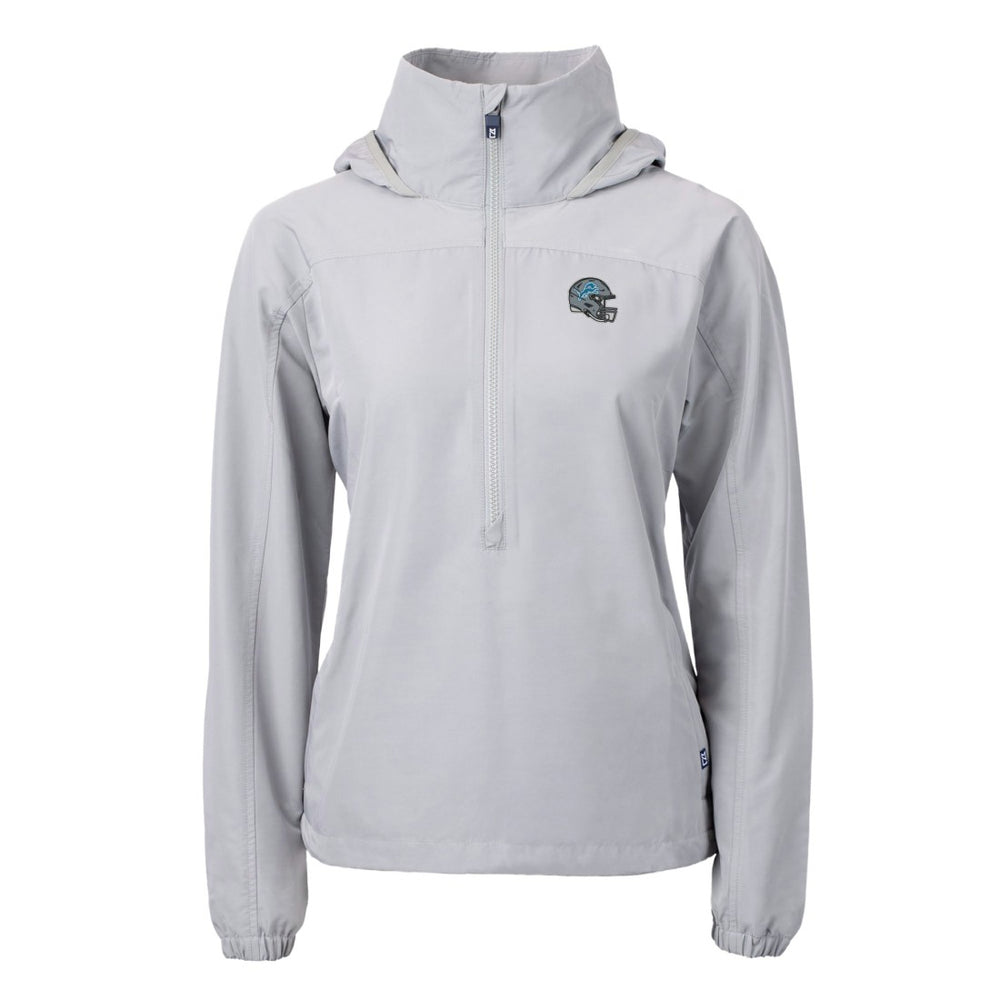 Cutter & Buck Women's Charter Eco Recycled Half-Zip Hooded Anorak Jacket - Detroit Lions