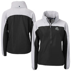 Cutter & Buck Women's Charter Eco Recycled Half-Zip Hooded Anorak Jacket - Las Vegas Raiders