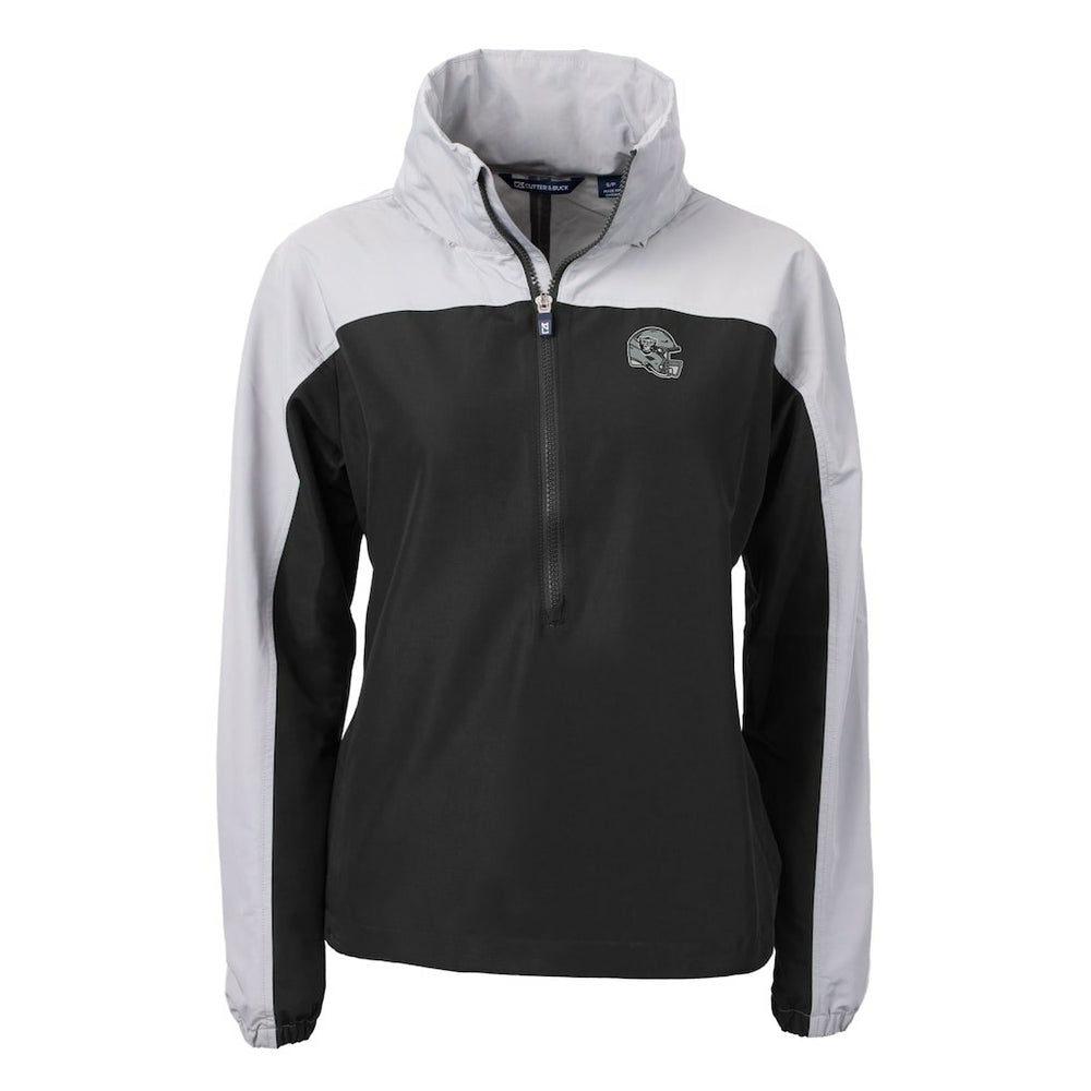 Cutter & Buck Women's Charter Eco Recycled Half-Zip Hooded Anorak Jacket - Las Vegas Raiders