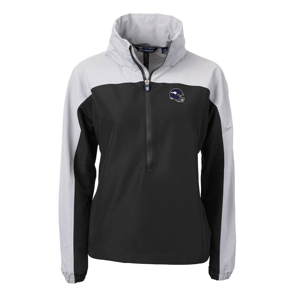 Cutter & Buck Women's Charter Eco Recycled Half-Zip Hooded Anorak Jacket - Minnesota Vikings