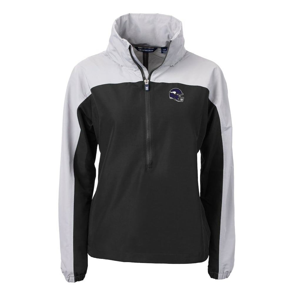 Cutter & Buck Women's Charter Eco Recycled Half-Zip Hooded Anorak Jacket - Minnesota Vikings