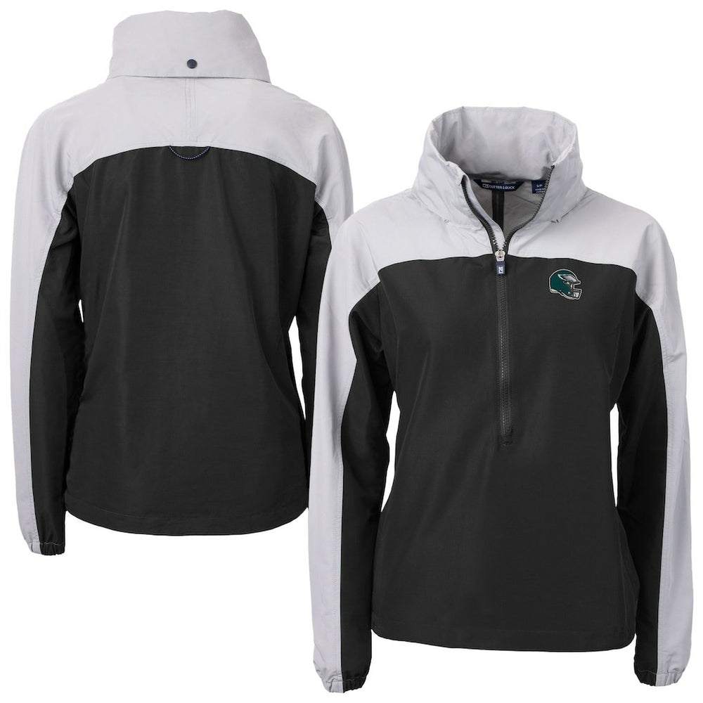 Cutter & Buck Women's Charter Eco Recycled Half-Zip Hooded Anorak Jacket - Philadelphia Eagles