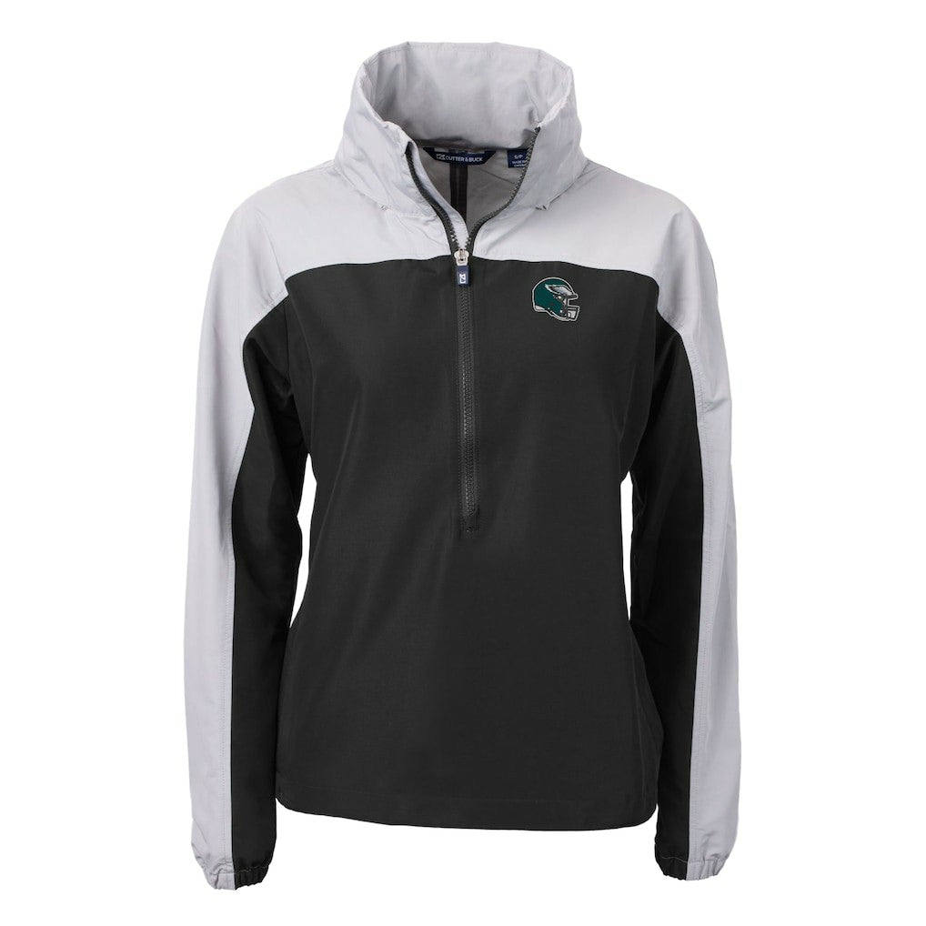 Cutter & Buck Women's Charter Eco Recycled Half-Zip Hooded Anorak Jacket - Philadelphia Eagles