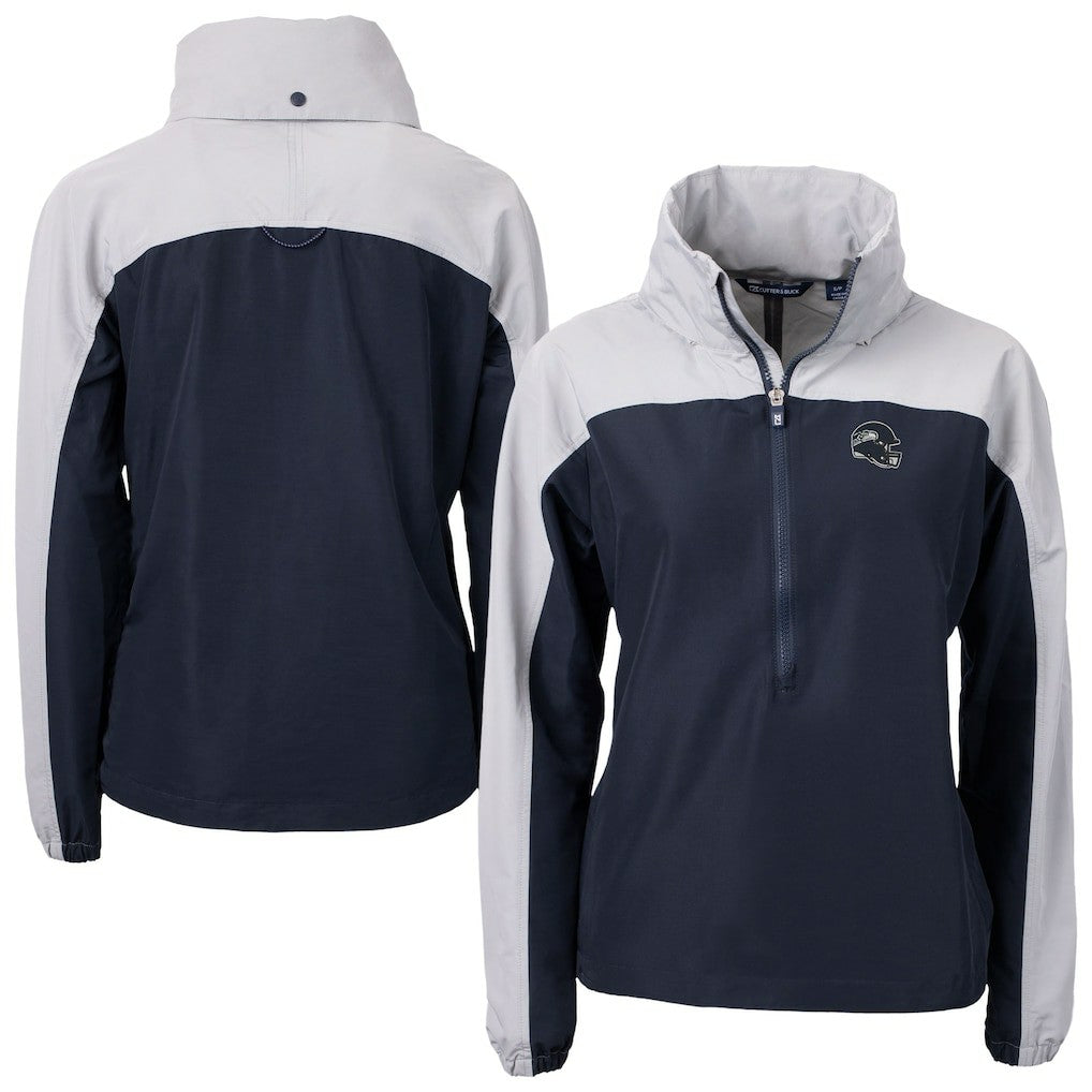 Cutter & Buck Women's Charter Eco Recycled Half-Zip Hooded Anorak Jacket - Seattle Seahawks