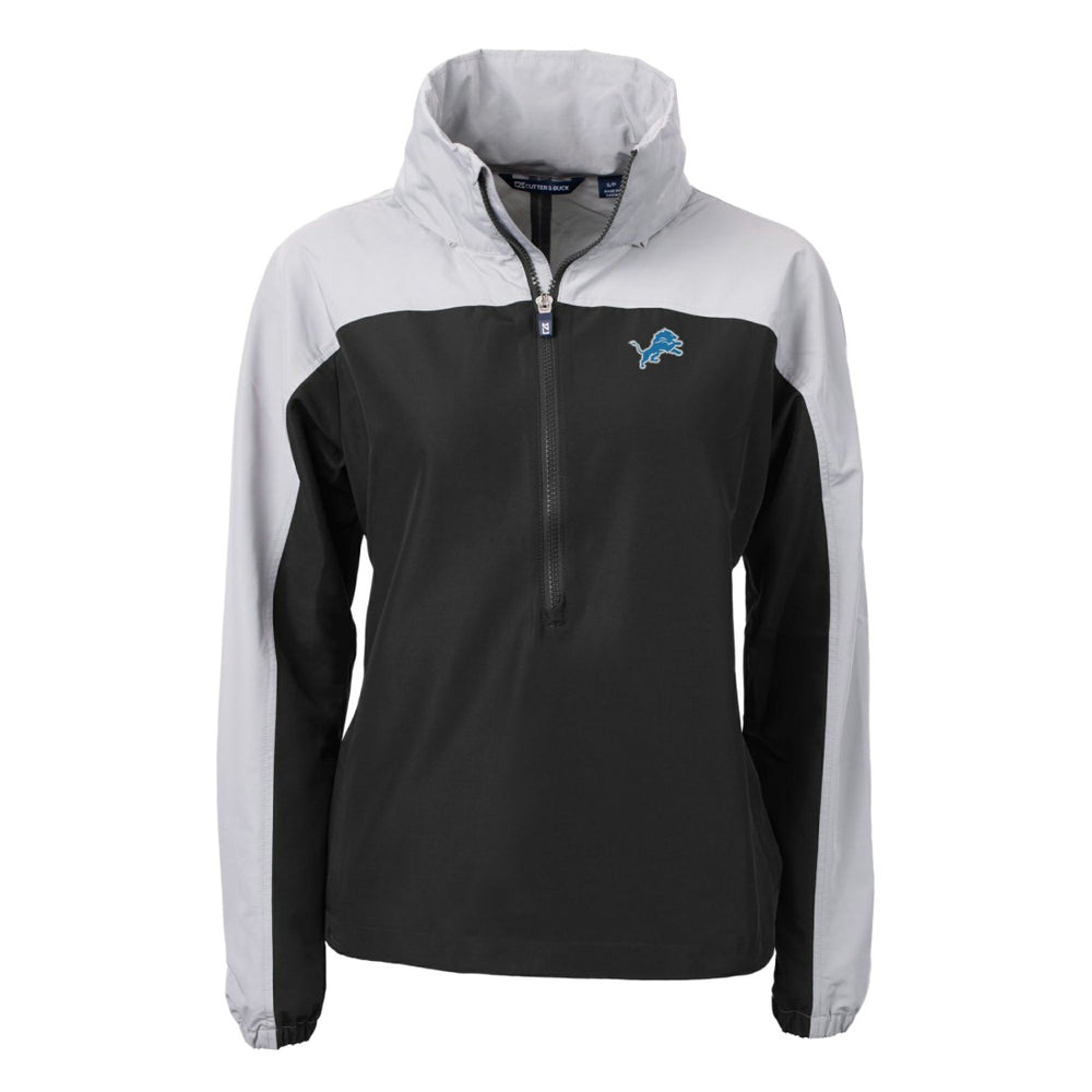 Cutter & Buck Women's Charter Eco Recycled Half-Zip Hooded Anorak Jacket - Detroit Lions