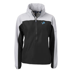 Cutter & Buck Women's Charter Eco Recycled Half-Zip Hooded Anorak Jacket - Detroit Lions