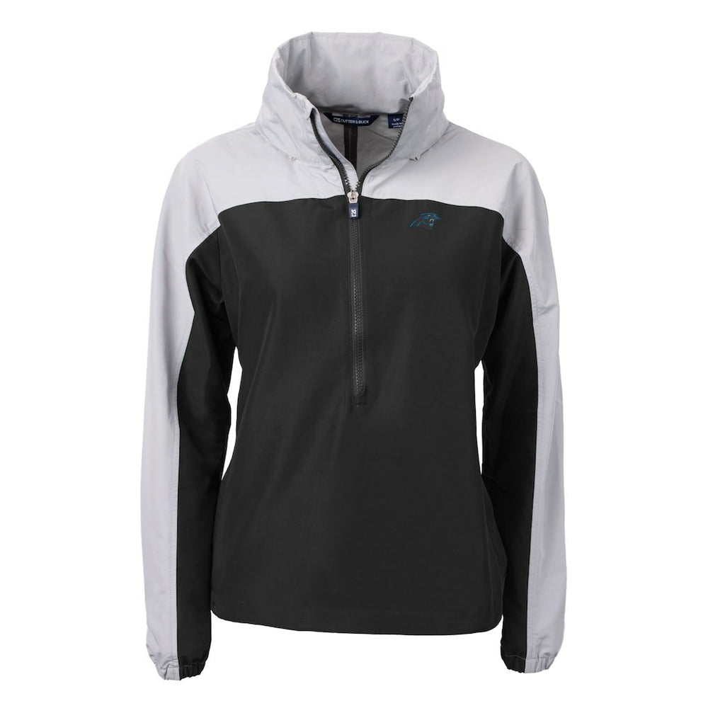 Cutter & Buck Women's Charter Eco Recycled Half-Zip Hooded Anorak Jacket - Carolina Panthers