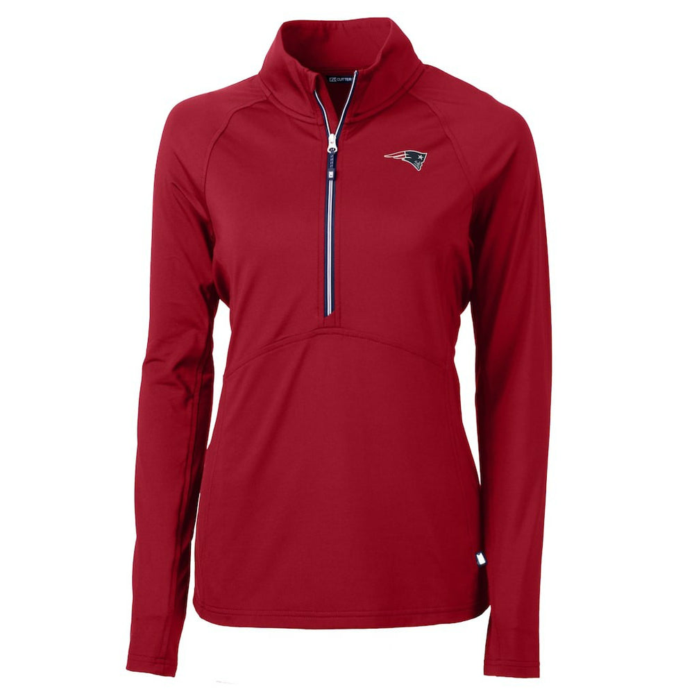 Cutter & Buck Women's Adapt Eco Knit Stretch Recycled Raglan Half-Zip Top - New England Patriots