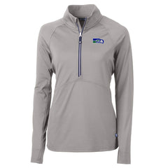 Cutter & Buck Women's Historical Adapt Eco Knit Stretch Recycled Raglan Half-Zip Top - Seattle Seahawks