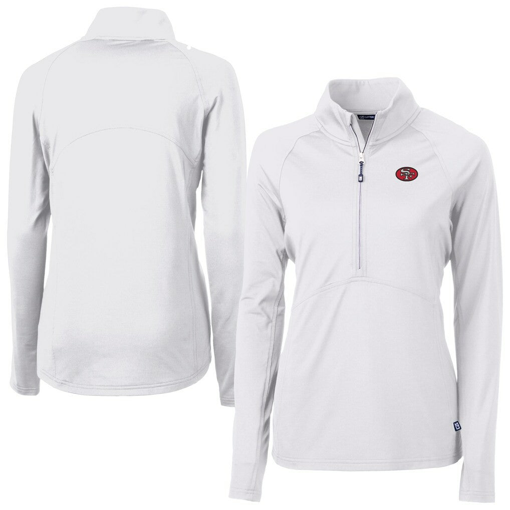 Cutter & Buck Women's Adapt Eco Knit Stretch Recycled Raglan Half-Zip Top - San Francisco 49ers