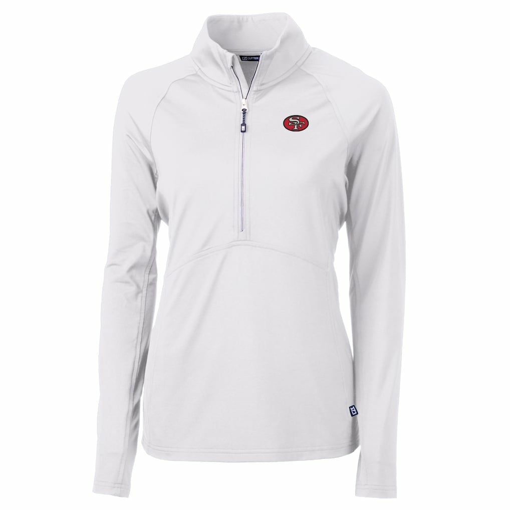 Cutter & Buck Women's Adapt Eco Knit Stretch Recycled Raglan Half-Zip Top - San Francisco 49ers