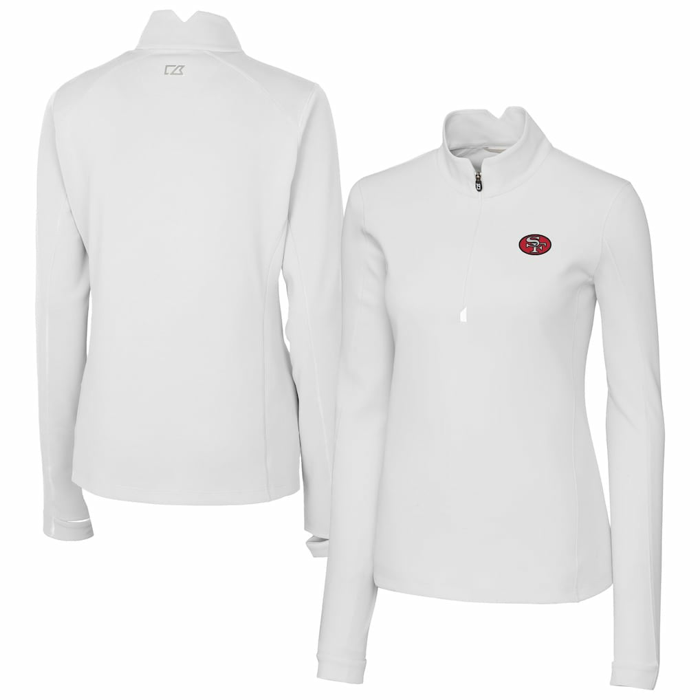 Cutter & Buck Women's Traverse Stretch Quarter-Zip Pullover Top - San Francisco 49ers