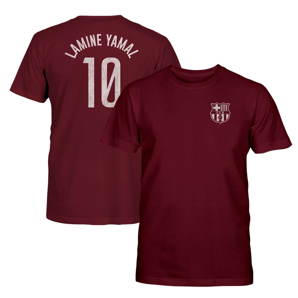 Lamine Yamal Barcelona 1863FC Youth Player Name & Number T-Shirt -  Maroon