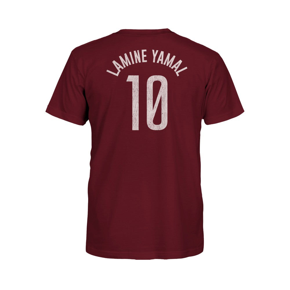 Lamine Yamal Barcelona 1863FC Youth Player Name & Number T-Shirt -  Maroon