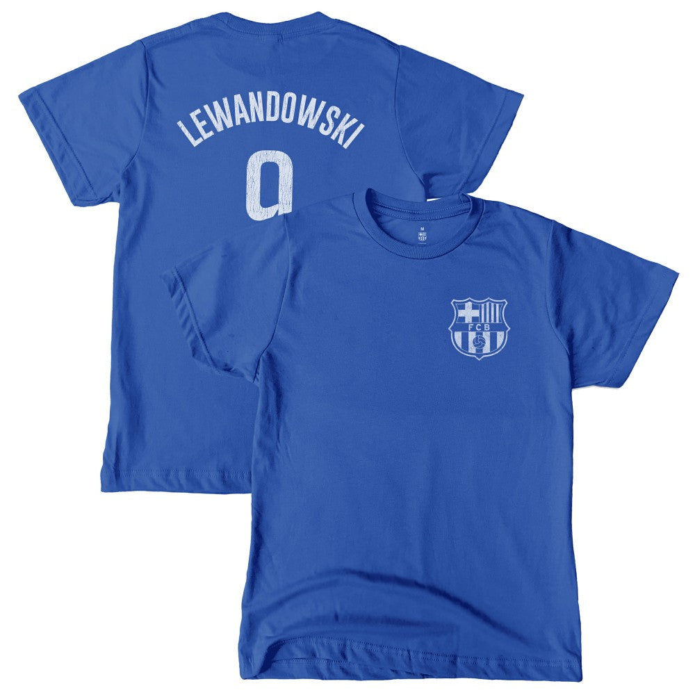Robert Lewandowski Barcelona 1863FC Youth Player T-Shirt -  Blue