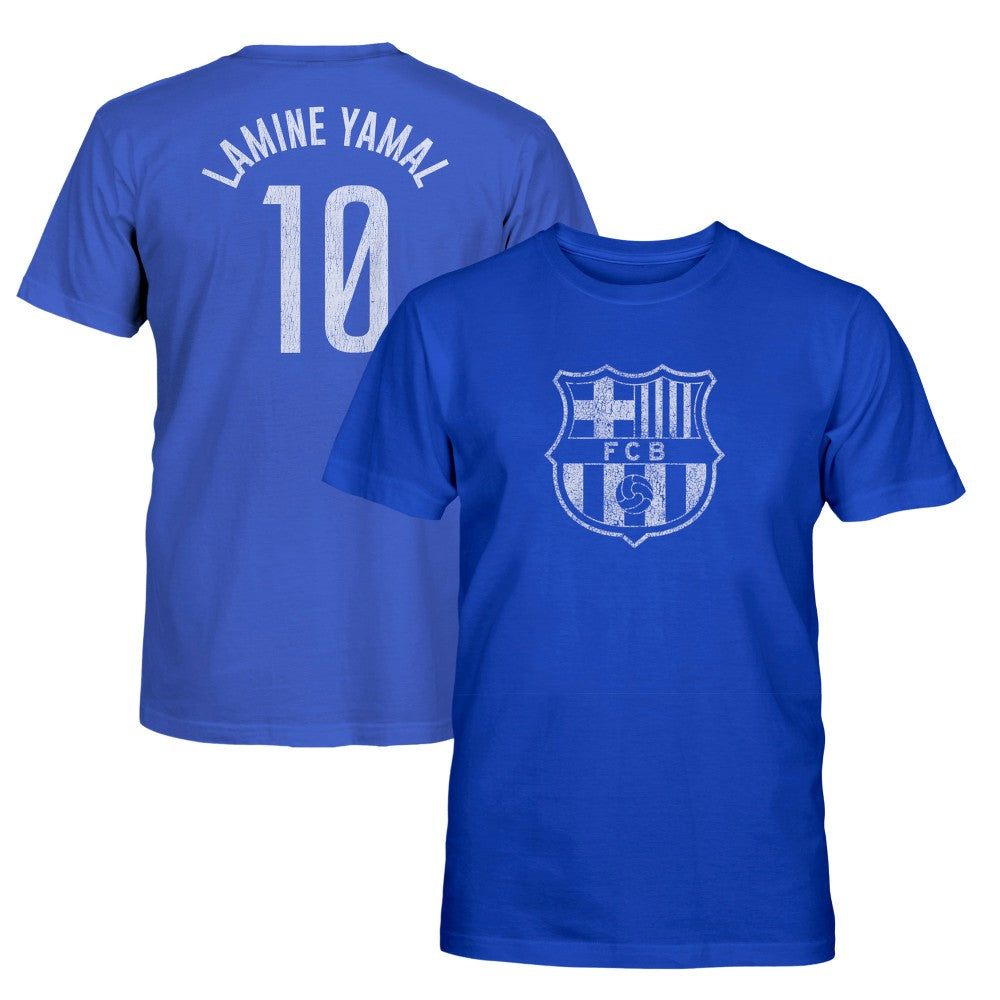 Lamine Yamal Barcelona 1863FC Youth Player Name & Number T-Shirt -  Blue
