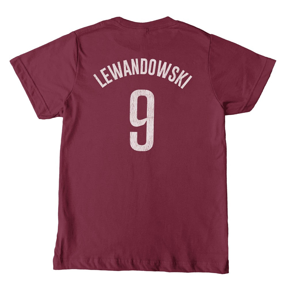 Robert Lewandowski Barcelona 1863FC Youth Player T-Shirt -  Maroon
