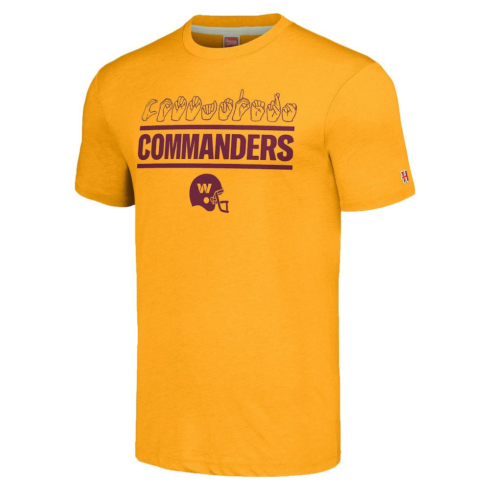 Homage Unisex The NFL ASL Collection by Love Sign Tri-Blend T-Shirt - Washington Commanders