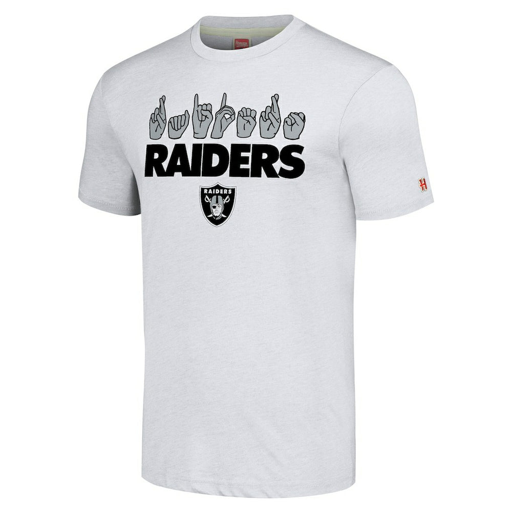 Homage Unisex The NFL ASL Collection by Love Sign American Sign Language T-Shirt - Las Vegas Raiders
