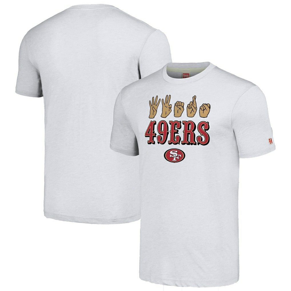 Homage Unisex The NFL ASL Collection by Love Sign American Sign Language T-Shirt - San Francisco 49ers