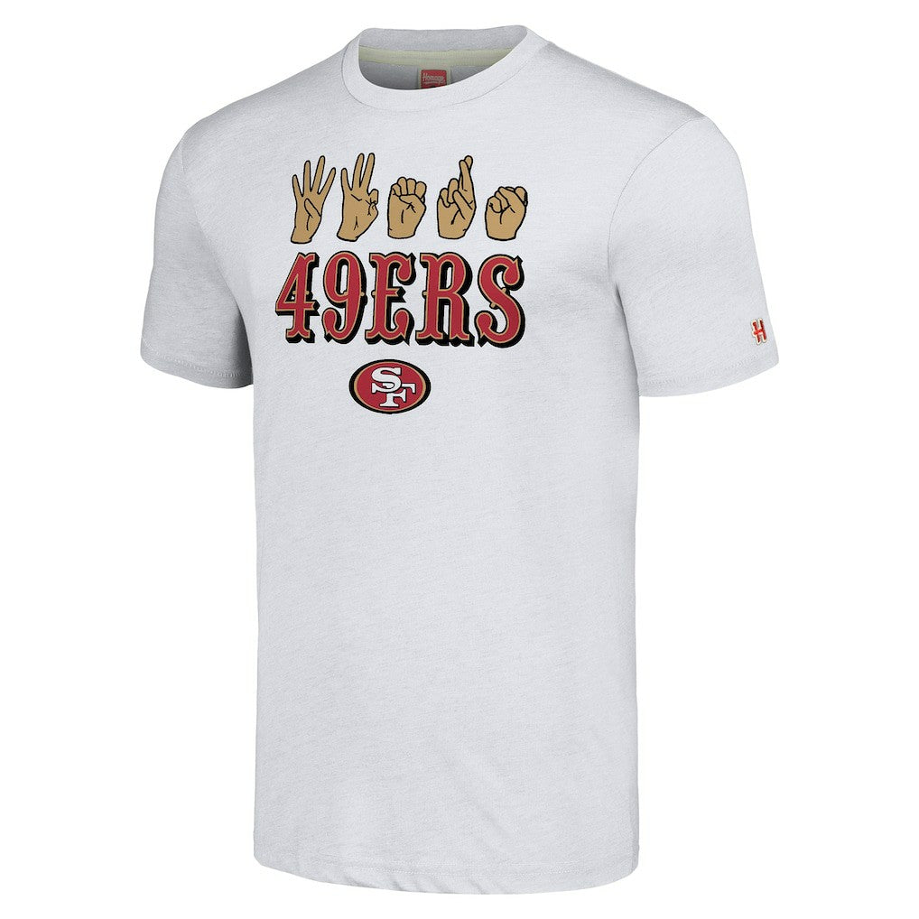 Homage Unisex The NFL ASL Collection by Love Sign American Sign Language T-Shirt - San Francisco 49ers