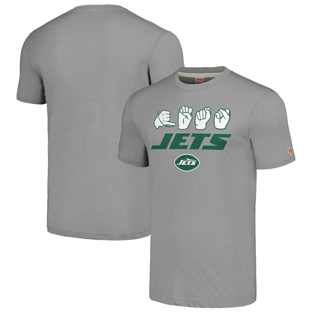 Homage Unisex The NFL ASL Collection by Love Sign American Sign Language T-Shirt - New York Jets
