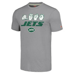 Homage Unisex The NFL ASL Collection by Love Sign American Sign Language T-Shirt - New York Jets