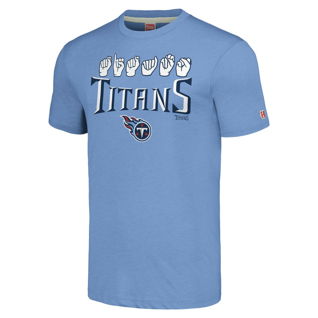 Homage Unisex The NFL ASL Collection by Love Sign American Sign Language T-Shirt - Tennessee Titans