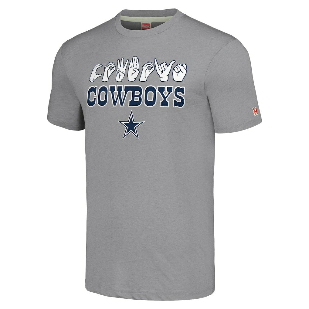 Homage Unisex The NFL ASL Collection by Love Sign American Sign Language T-Shirt - Dallas Cowboys