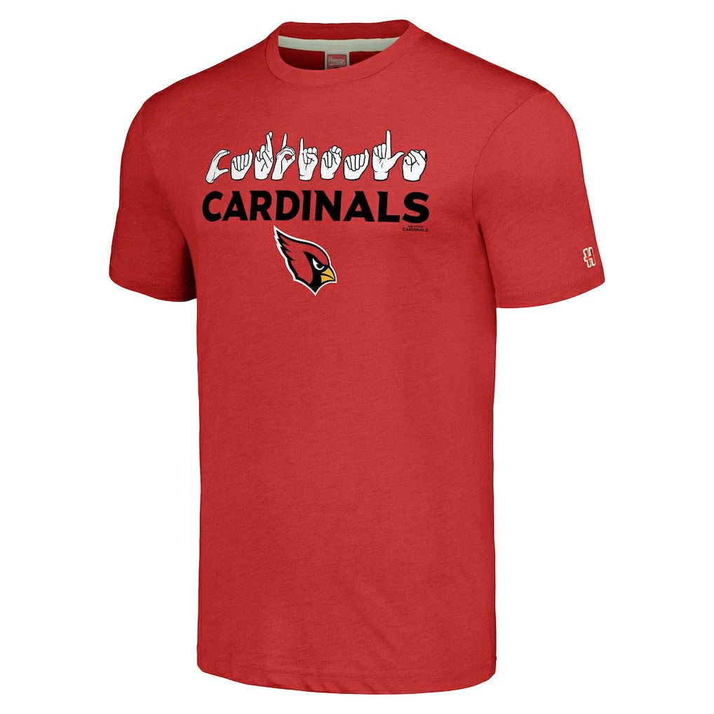 Homage Unisex The NFL ASL Collection by Love Sign American Sign Language T-Shirt - Arizona Cardinals