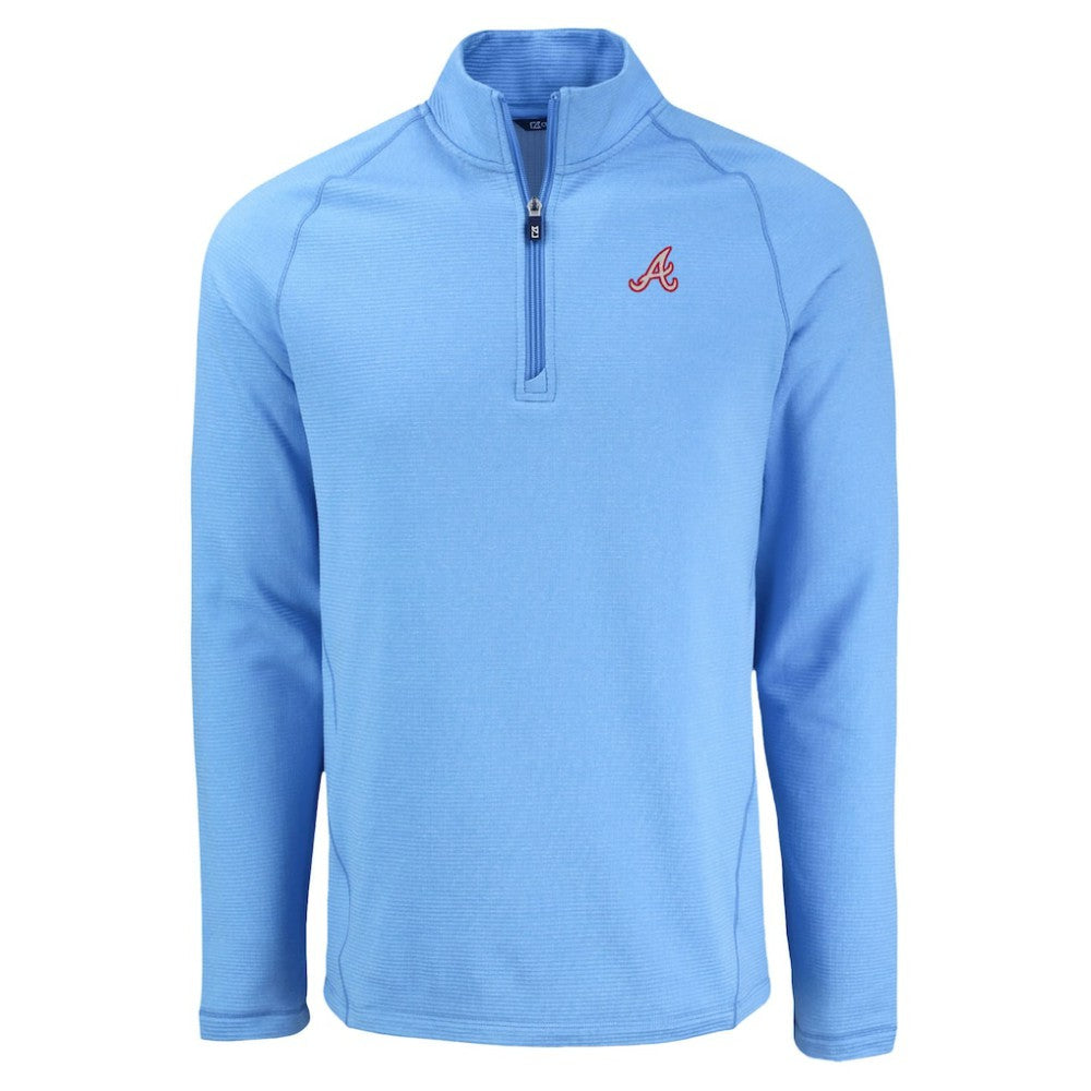 MLB Atlanta Braves Cutter & Buck Peshastin Eco Fleece Recycled Raglan Quarter-Zip Top