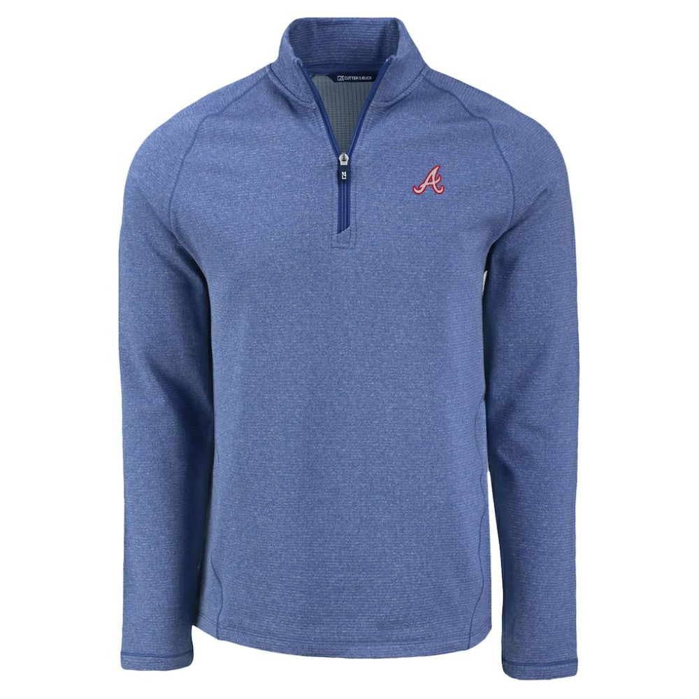 MLB Atlanta Braves Cutter & Buck Peshastin Eco Fleece Recycled Raglan Quarter-Zip Top