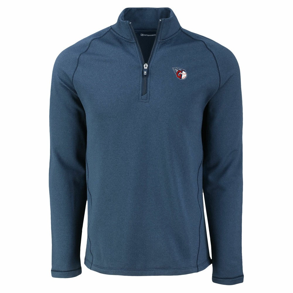 MLB Cleveland Guardians Cutter & Buck Peshastin Eco Fleece Recycled Raglan Quarter-Zip Top