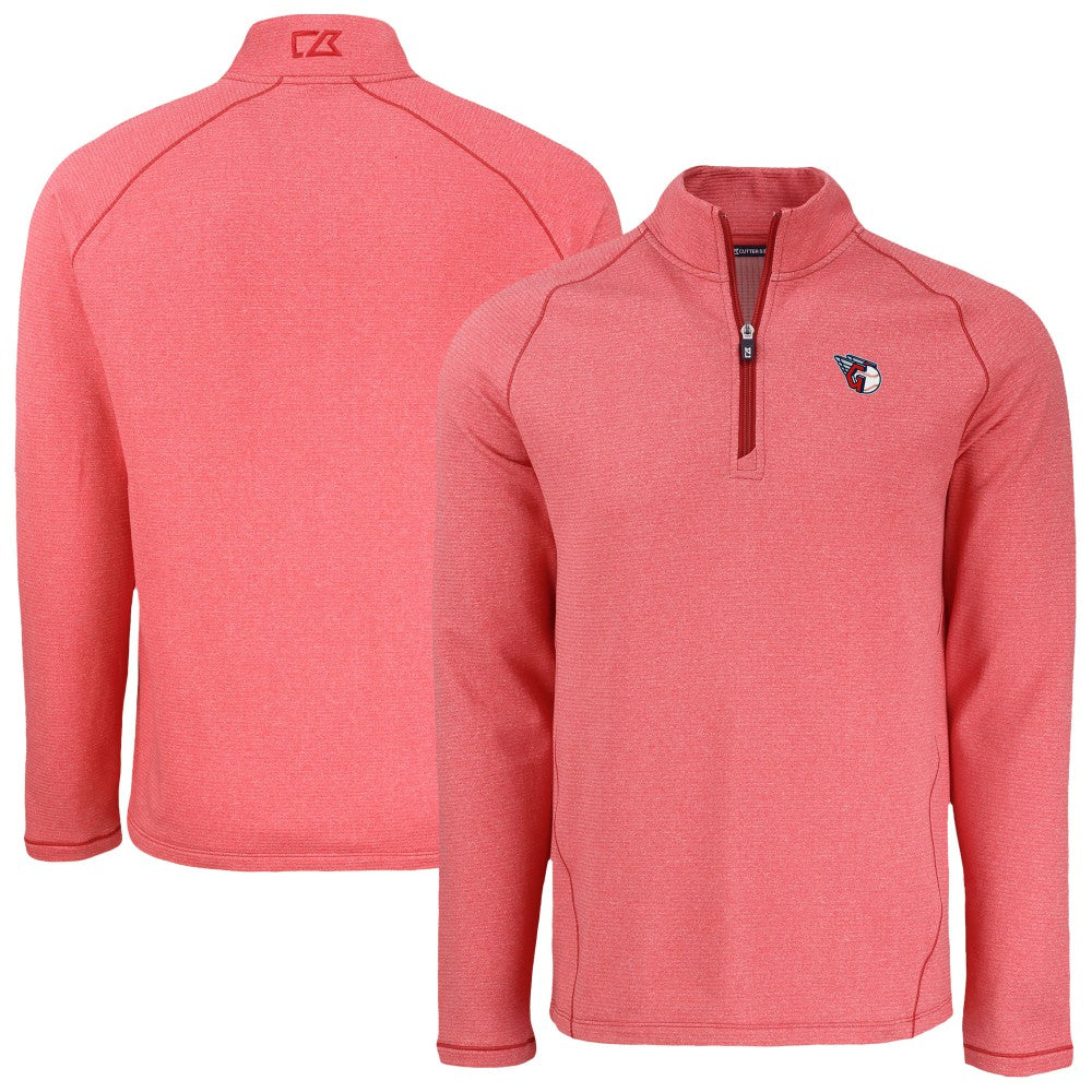 MLB Cleveland Guardians Cutter & Buck Peshastin Eco Fleece Recycled Raglan Quarter-Zip Top