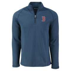 MLB Boston Red Sox Cutter & Buck Peshastin Eco Fleece Recycled Raglan Quarter-Zip Top