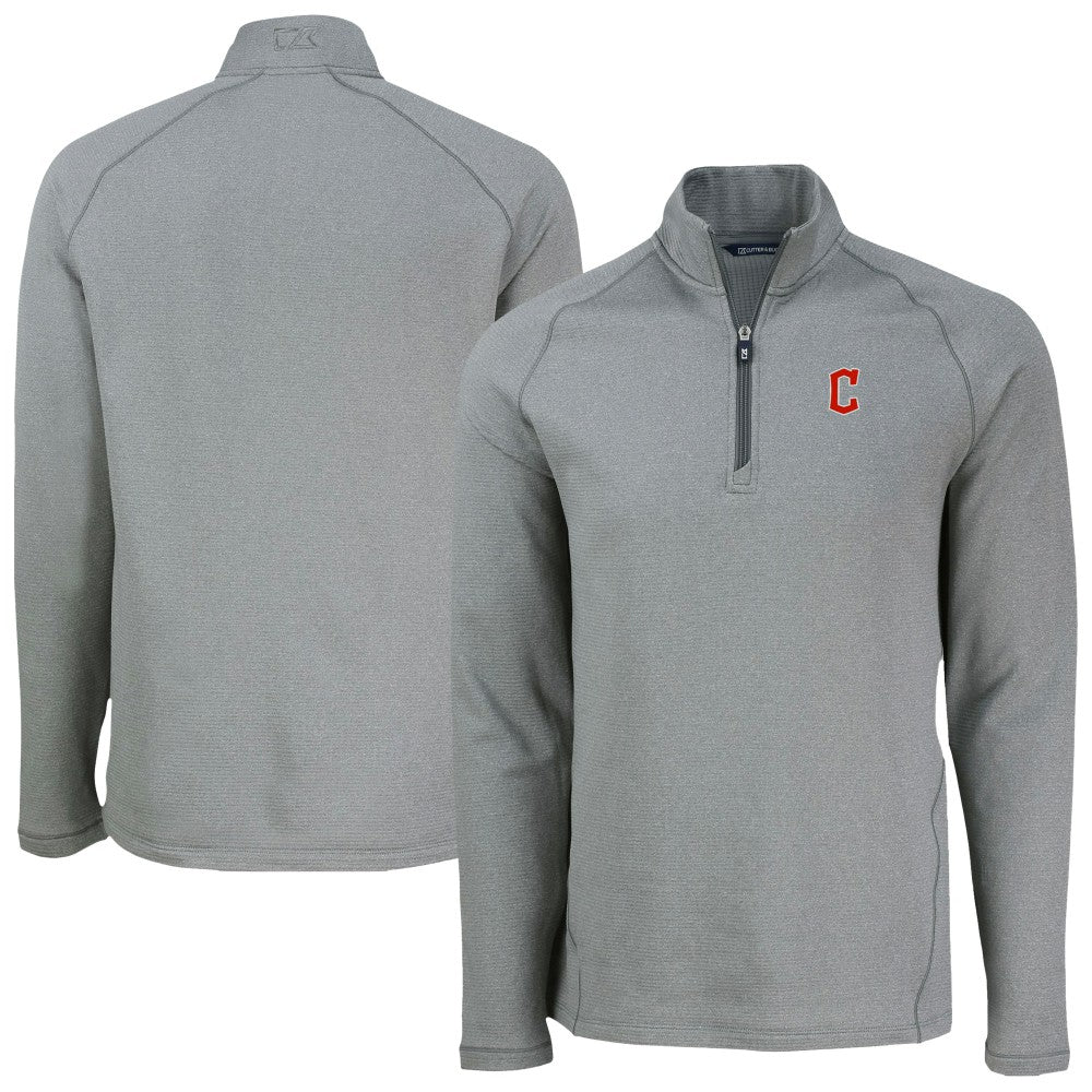 MLB Cleveland Guardians Cutter & Buck Peshastin Eco Fleece Recycled Raglan Quarter-Zip Top