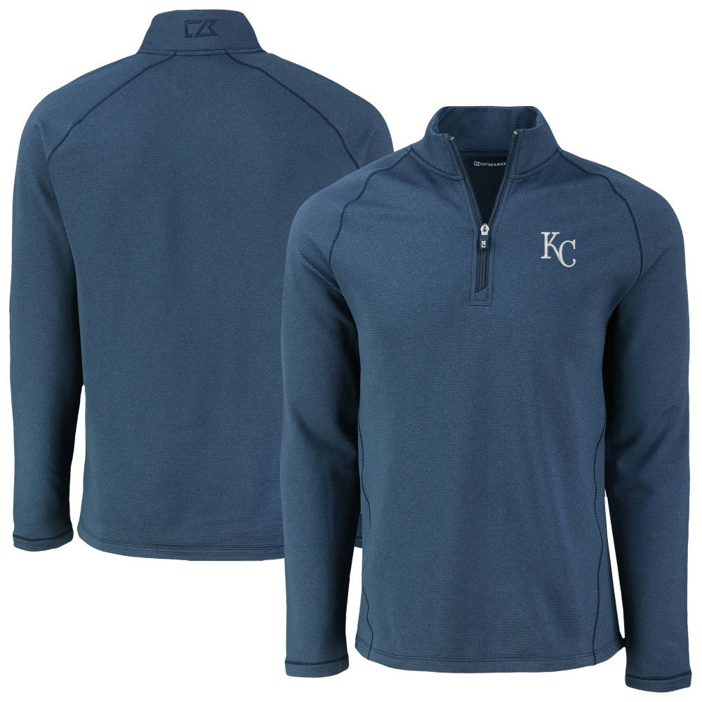 MLB Kansas City Royals Cutter & Buck Peshastin Eco Fleece Recycled Raglan Quarter-Zip Top