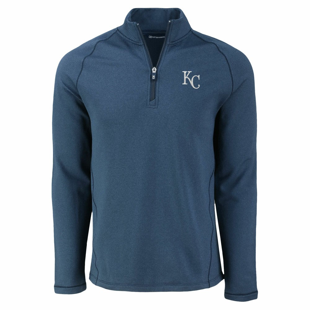 MLB Kansas City Royals Cutter & Buck Peshastin Eco Fleece Recycled Raglan Quarter-Zip Top