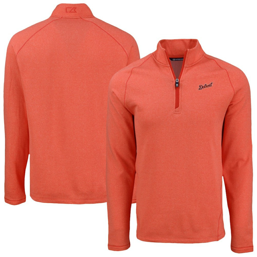 MLB Detroit Tigers Cutter & Buck Peshastin Eco Fleece Recycled Raglan Quarter-Zip Top